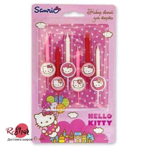 Свечи для торта Hello Kitty, 6шт