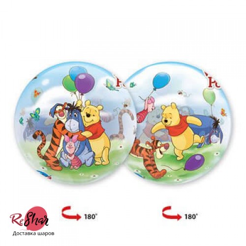 Шар сфера BUBBLE 22" Disney Винни и друзья 56см