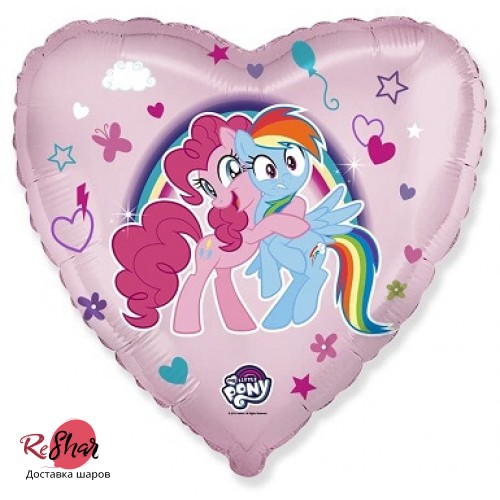 Фольгированный шар (18''/46 см) My Little Pony, Лошадки Пинки Пай и Радуга