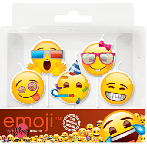 Свечи Смайл, Emoji, Вечеринка, 7 см, 5 шт. 